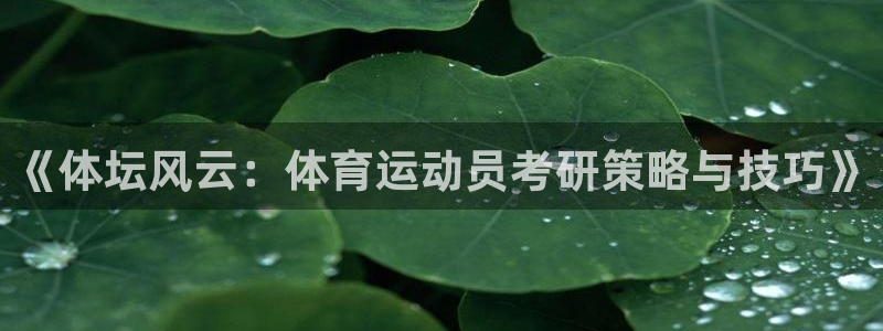 杏运2登录入口：《体坛风云：体育运动员考研策略与技巧》